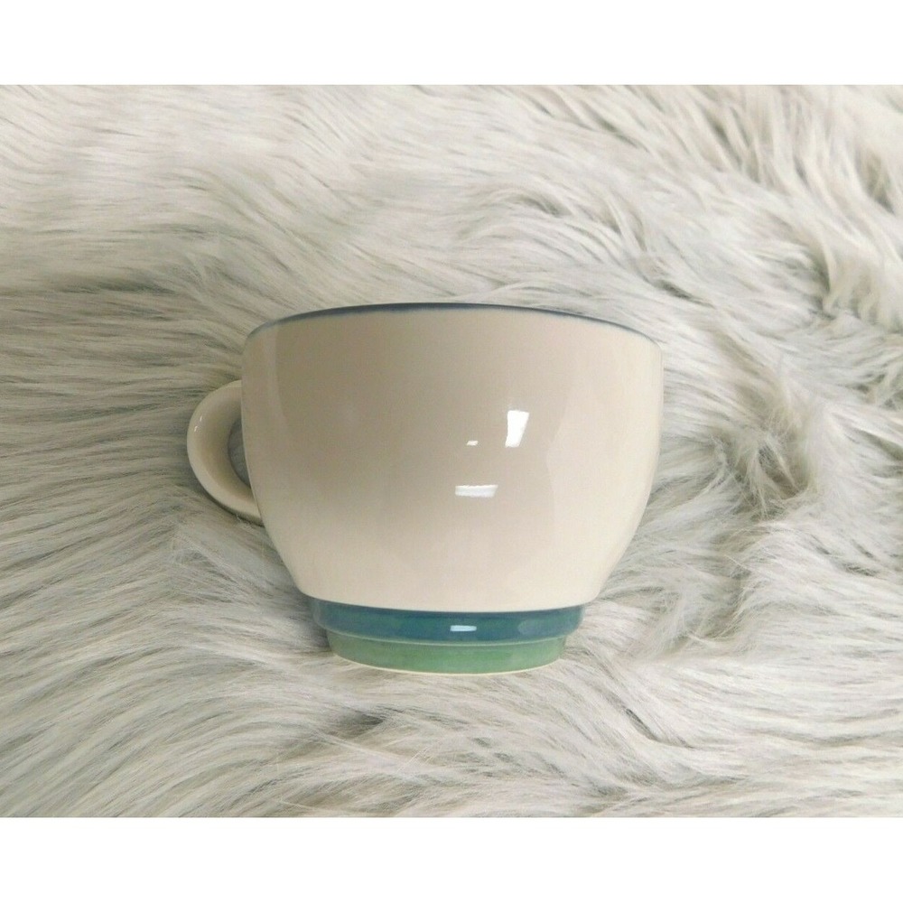 Pfaltzgraff Ocean Breeze Coffee Cup Blue and‎ Green Border